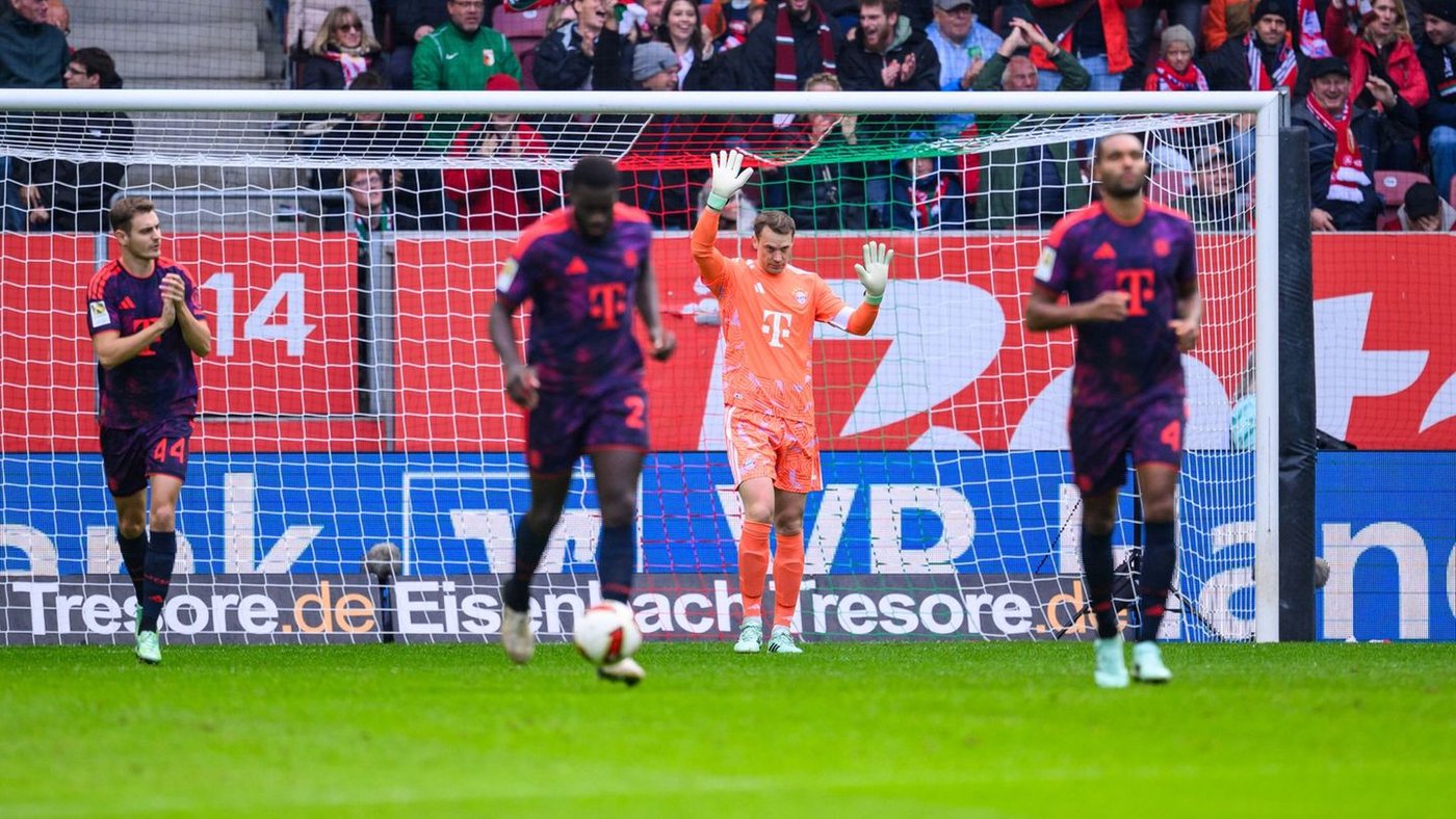 Rekordtor und Neuer-Patzer: Bayern verpasst Sieg in Augsburg
